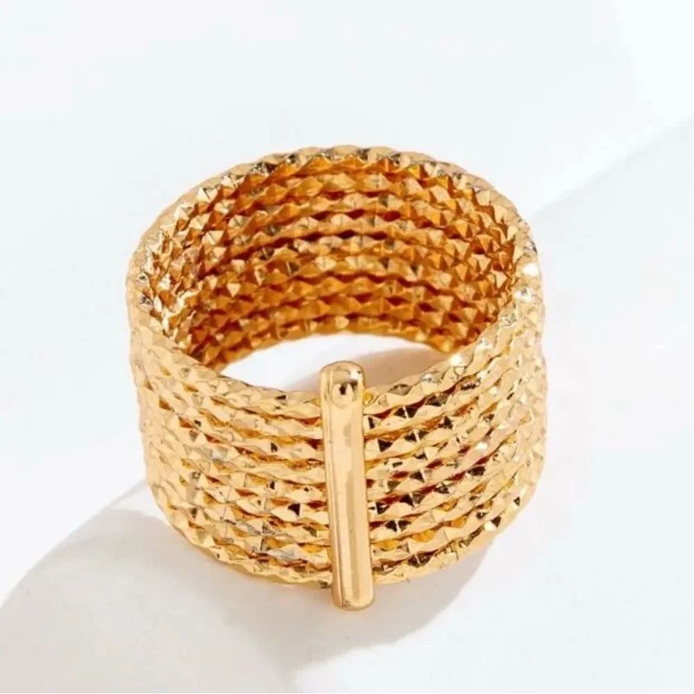 Gold Layered Textured Ring - Picture 2 of 3